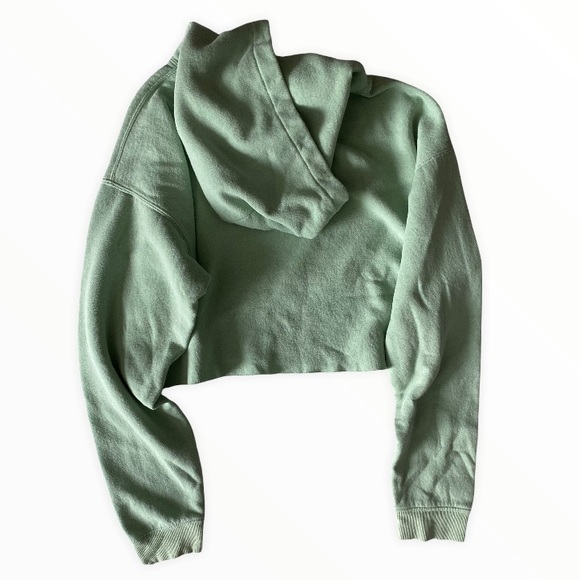 UO Out From Under Crop Hoodie Sweatshirt Mint - Picture 4 of 10
